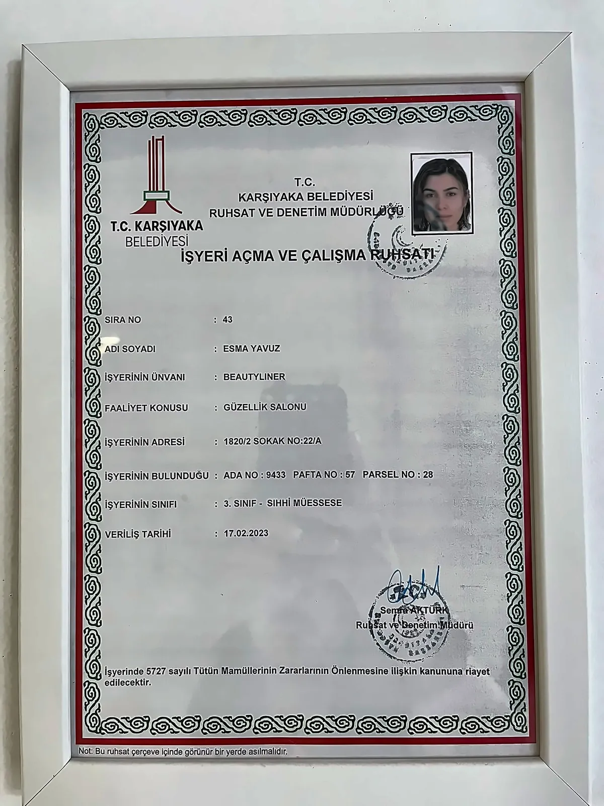 İşyeri Açma ve Çalışma Ruhsatı